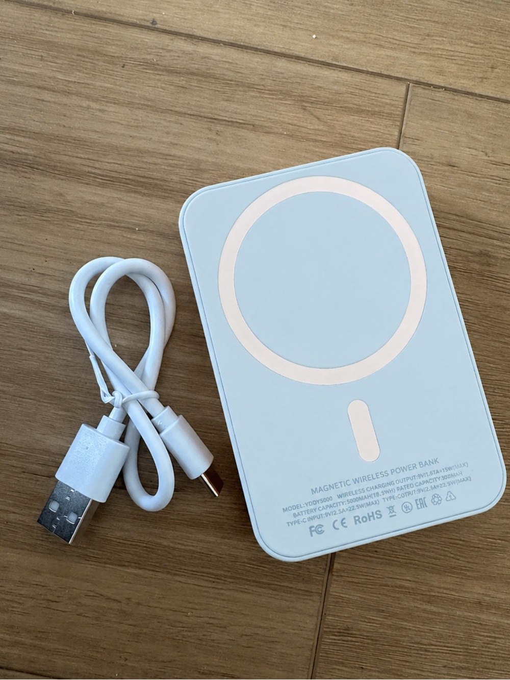 Magnetic Wireless Power Bank - Light Blue